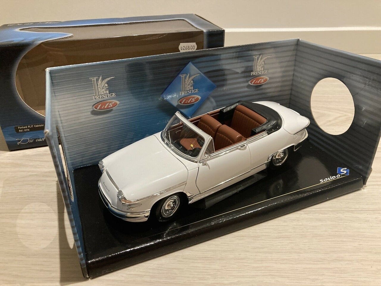 Miniature Panhard PL17 Cabriolet – Solido 1/18 – Bleu – Occasion