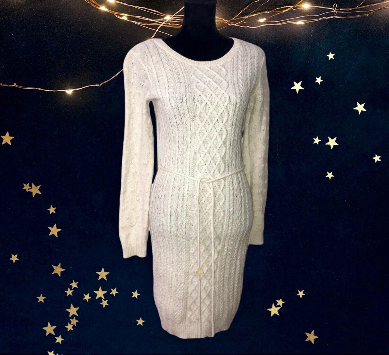 Strikkjole, Strik kjole s 36 hvid strikkjole , str. S | DBA