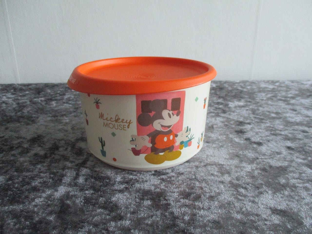 Tupperware Bingo One Touch Contenitore Ermetico 1,4L Con Decorazione Topolino E Minnie, Petrolio + Penna In Omaggio