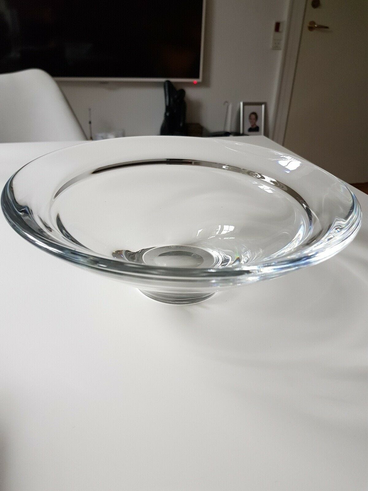 Stor glasskål / frugtskål, massiv glasskål | DBA