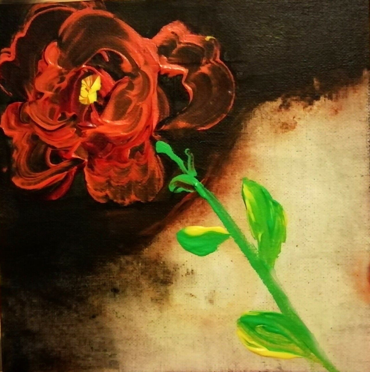 Akrylmaleri, Ruzan V, motiv: Blomster/Have | DBA