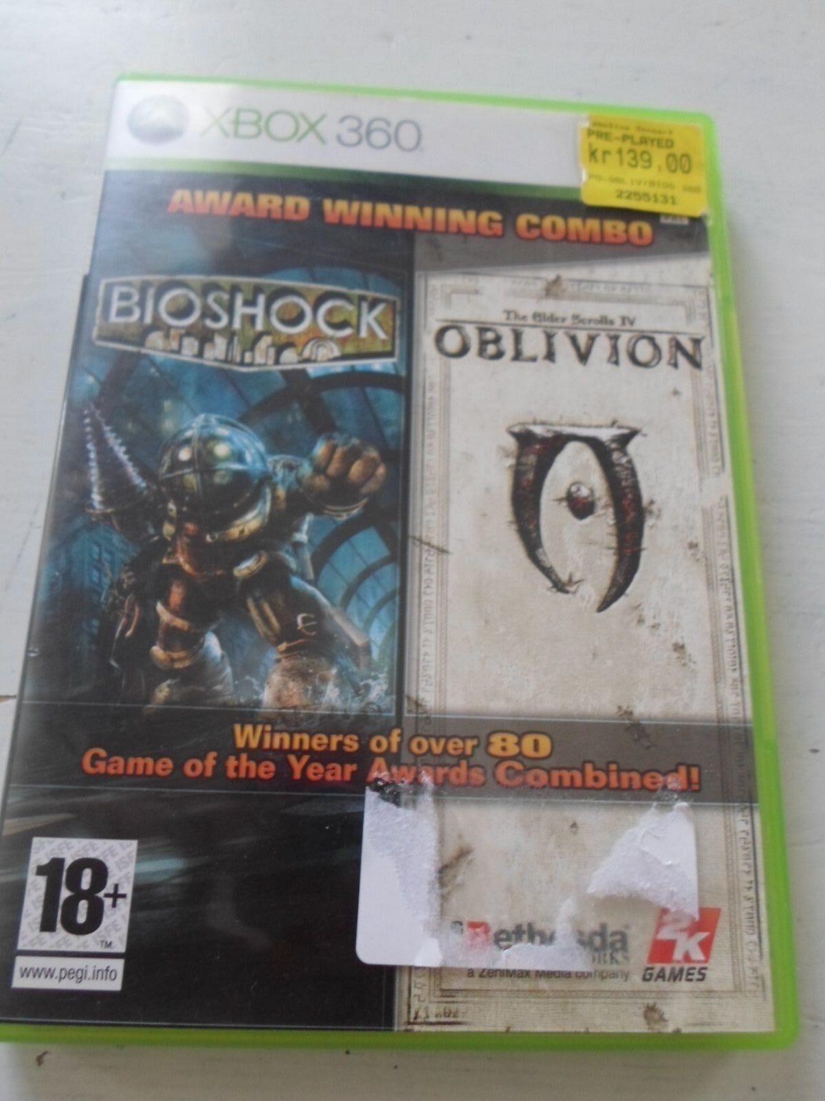 Elder Scrolls IV Oblivion + Bioshock Combo pack, Xbox 360 | DBA