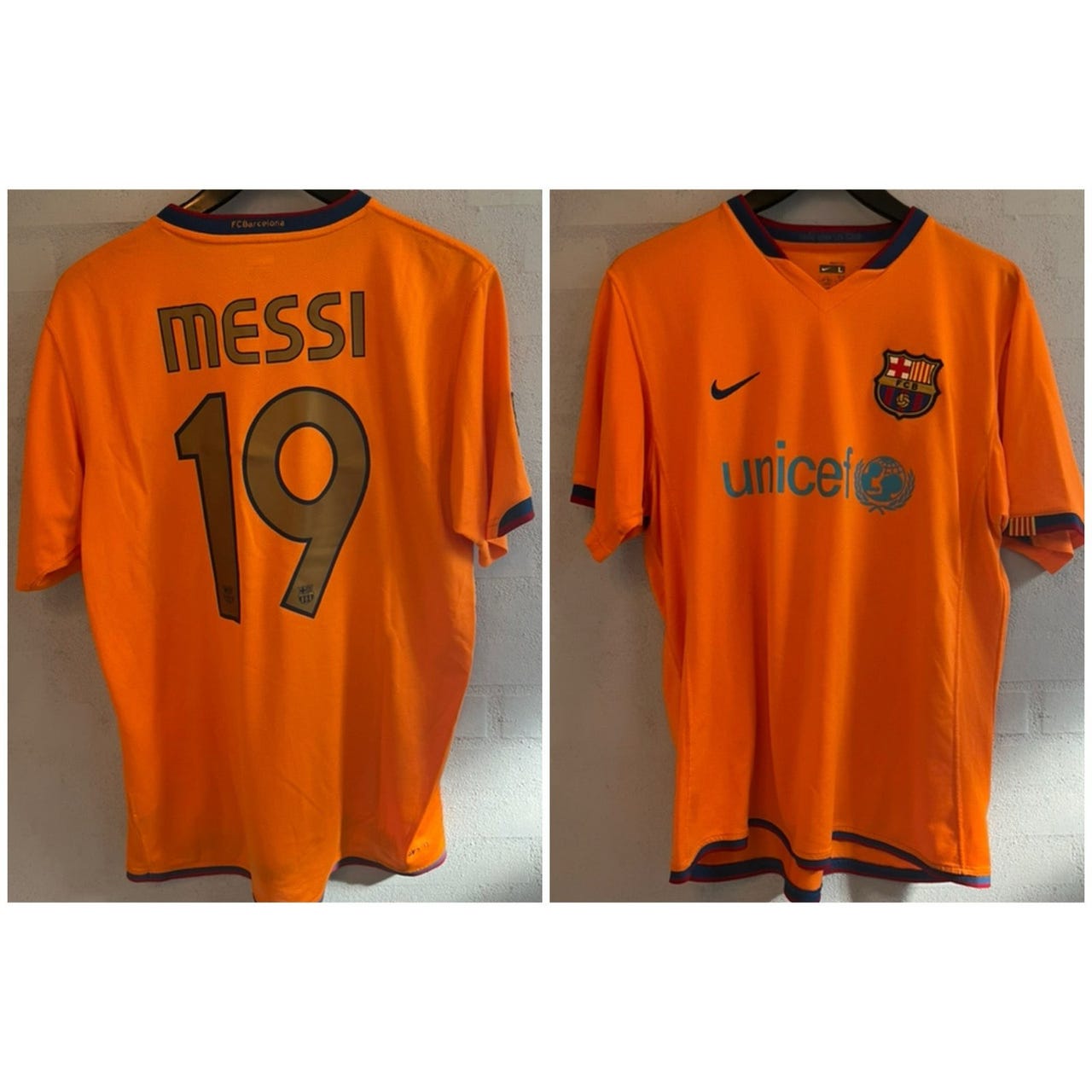 Camiseta retro FC Barcelona naranja 2006-2007 dorsal messi