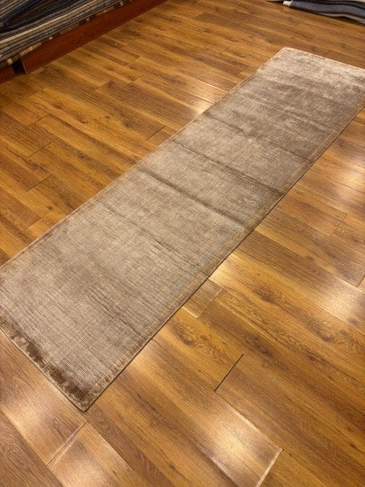 Bambus Silke Brun Tæppe - Løber - 300 cm - 80 cm - Skinnende brun ...