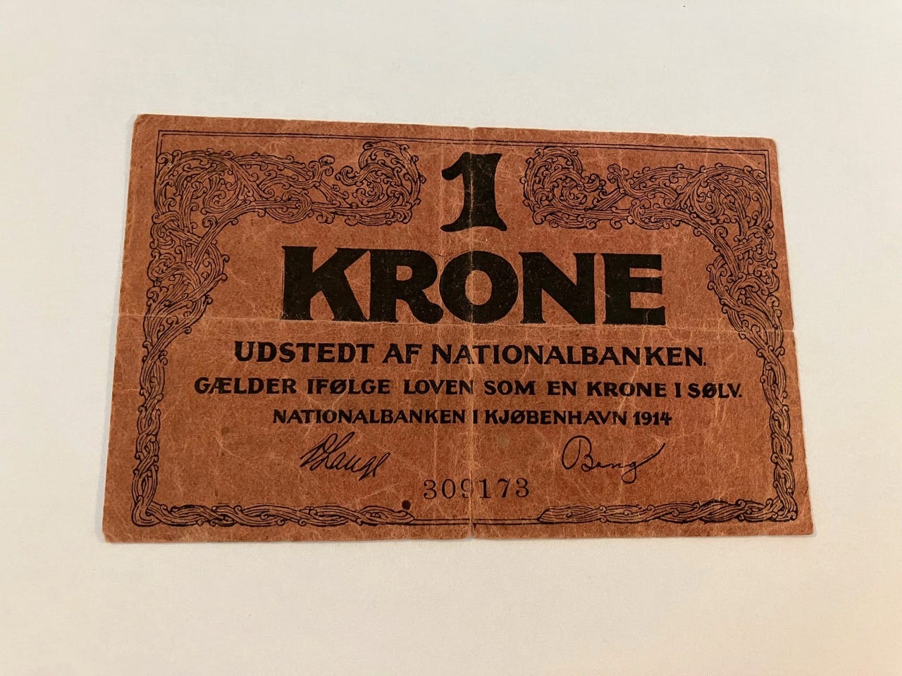 1 Krone 1914 Rød Danmark | DBA