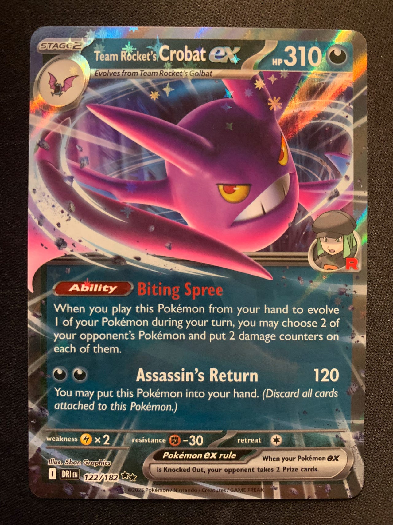 Team Rocket's Crobat ex (DRI 122) Pokémon Destined Rivals | DBA