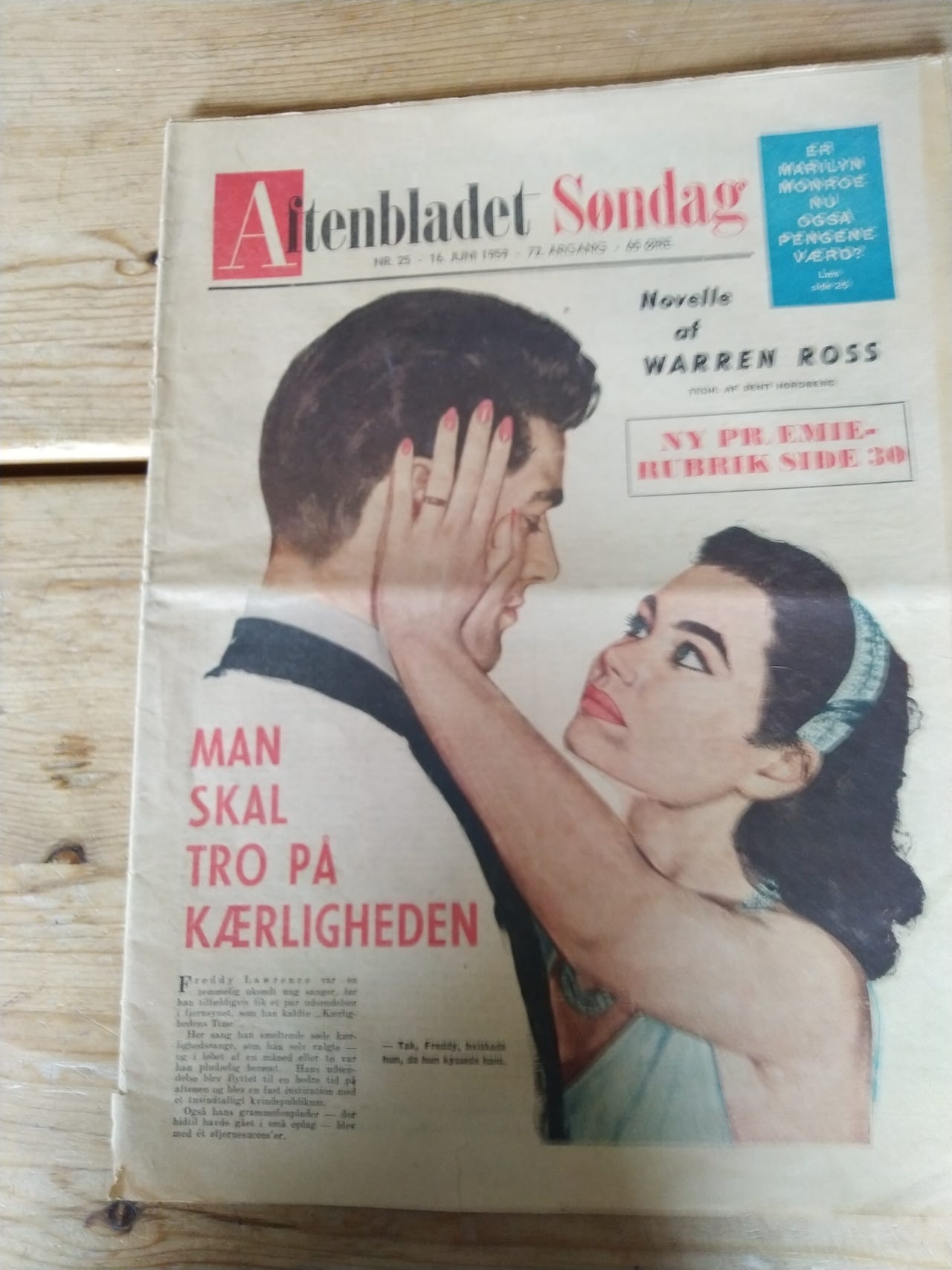 Gammel Avis Aftenbladet S ndag Fra 1959 DBA