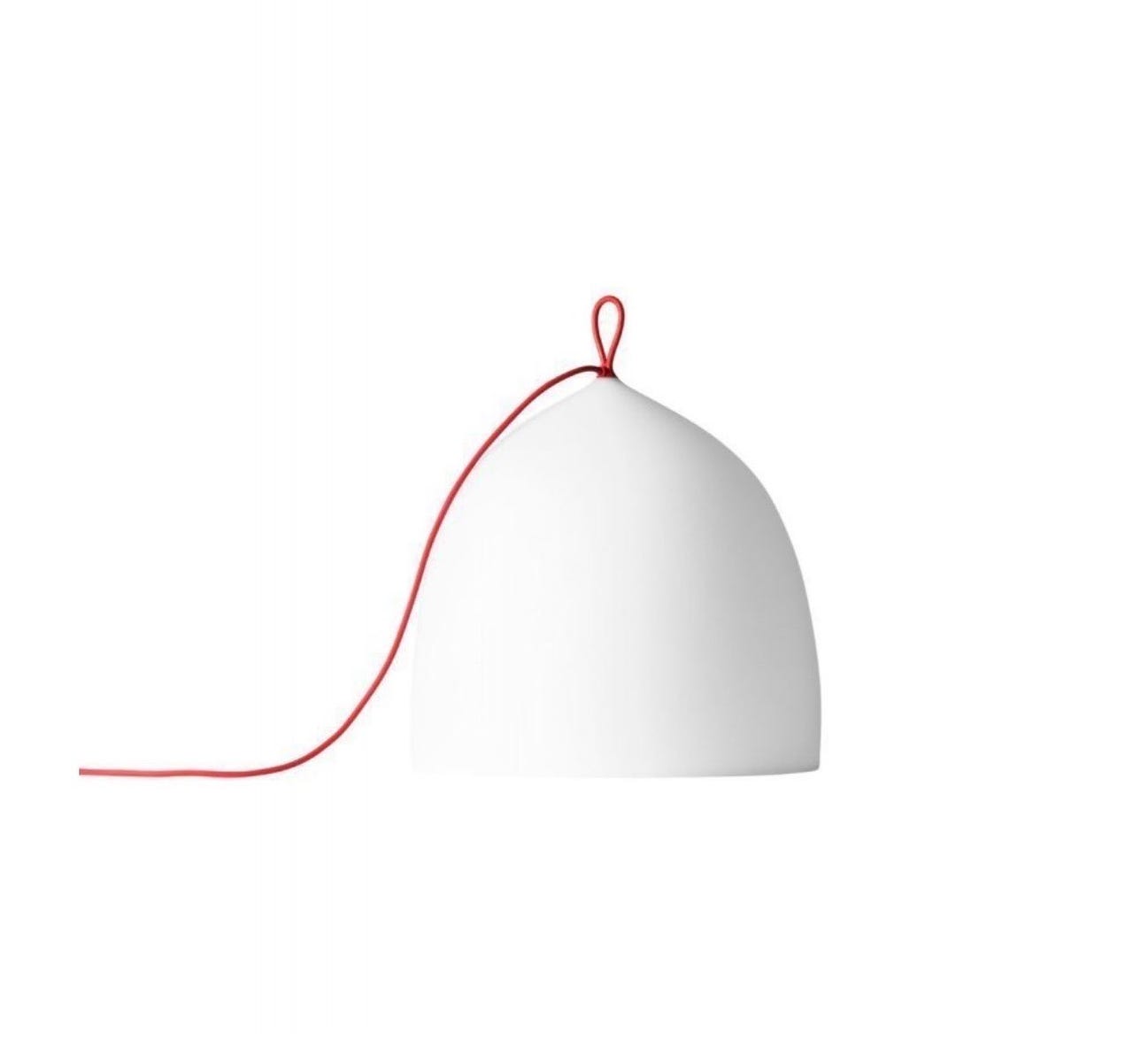 Fritz Hansen Suspence Nomad gulvlampe – hvid med rød ledning | DBA