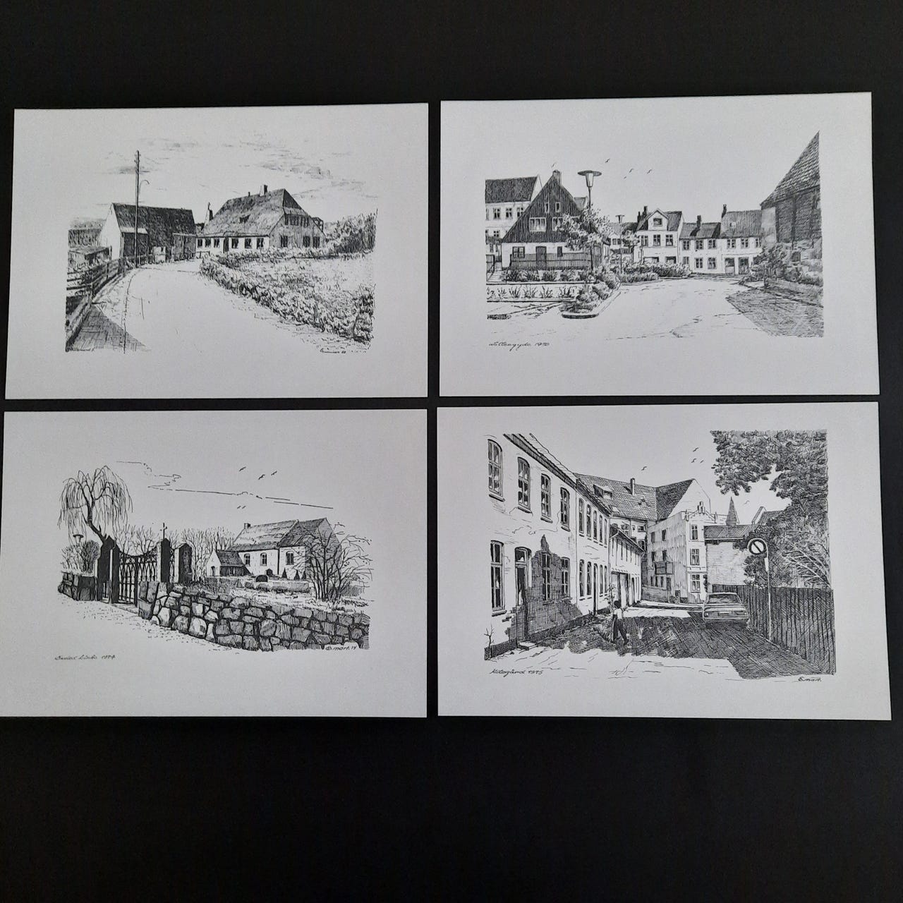 Aabenraa Motiver Kunsttryk Sort/Hvid E. Martinussen | DBA