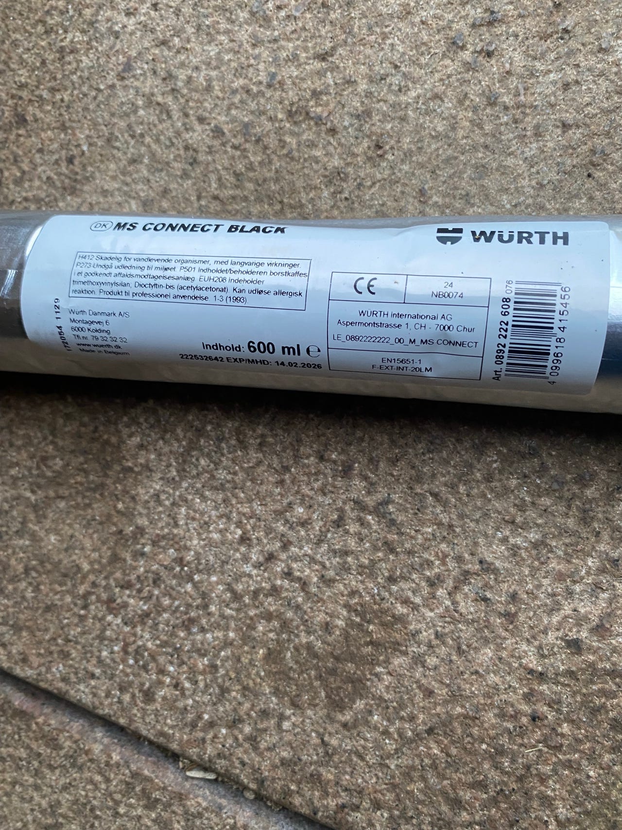 Würth MS Connect Sort fugemasse 19 x 600 ml | DBA