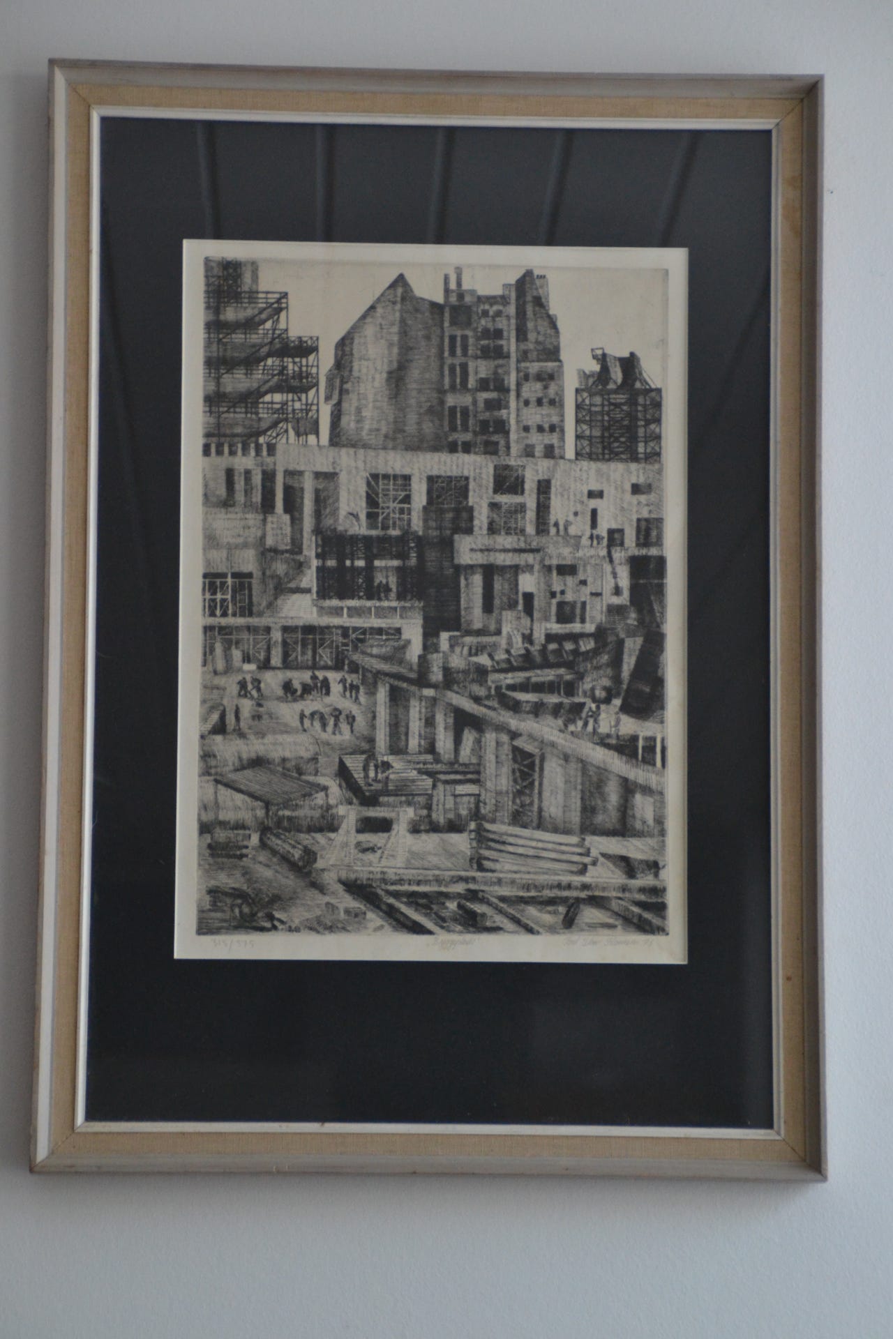 Klassisk lækkert sort hvid litografi 