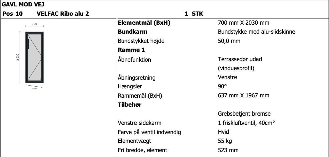 Velfac Ribo HELT NY - 70*206,5 cm. | DBA