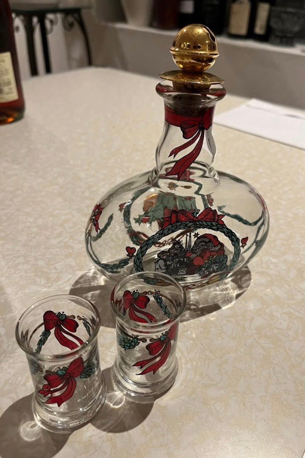 Holmegaard/Royal Copenhagen “Jingle Bells” vintage juleflaske | DBA