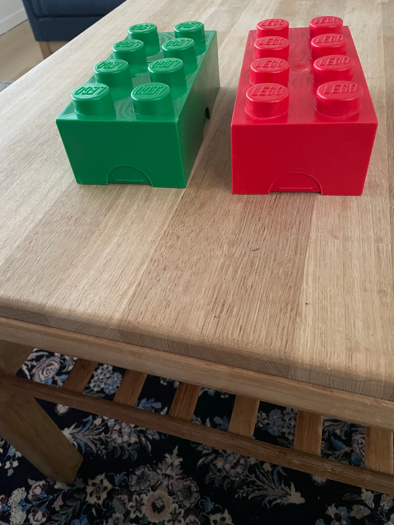 LEGO Opbevaringskasser til klodser grøn og rød | DBA