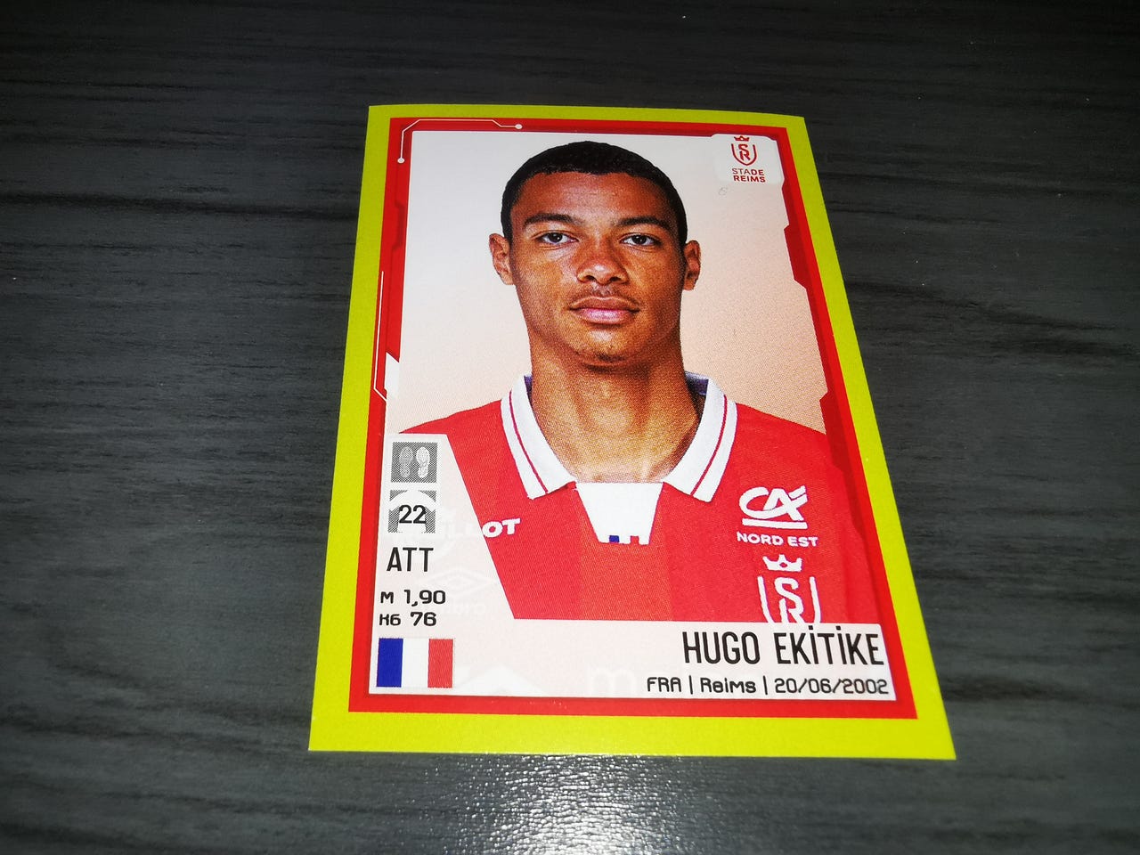 HUGO EKITIKE, FUTURE STAR, REIMS, PSG, RARE FOOTBALL ROOKIE CARD SO FOOT, JT29