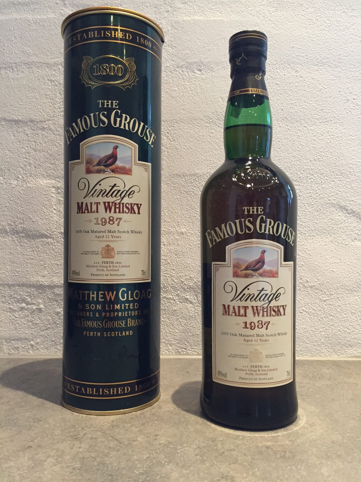 ウイスキー Famous Grouse Vintage Malt Whisky 1987 1987 The Famous Grouse Blended Malt Scotch Whisky Vintage