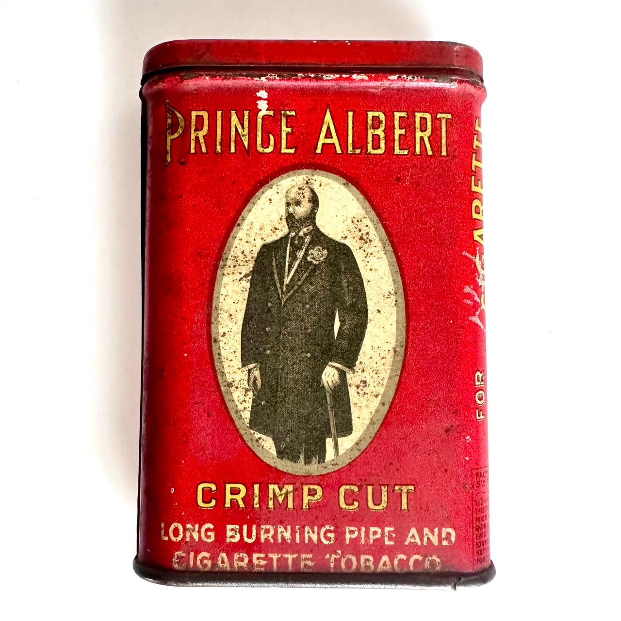 Prince Albert tobaksdåse rød metal | DBA