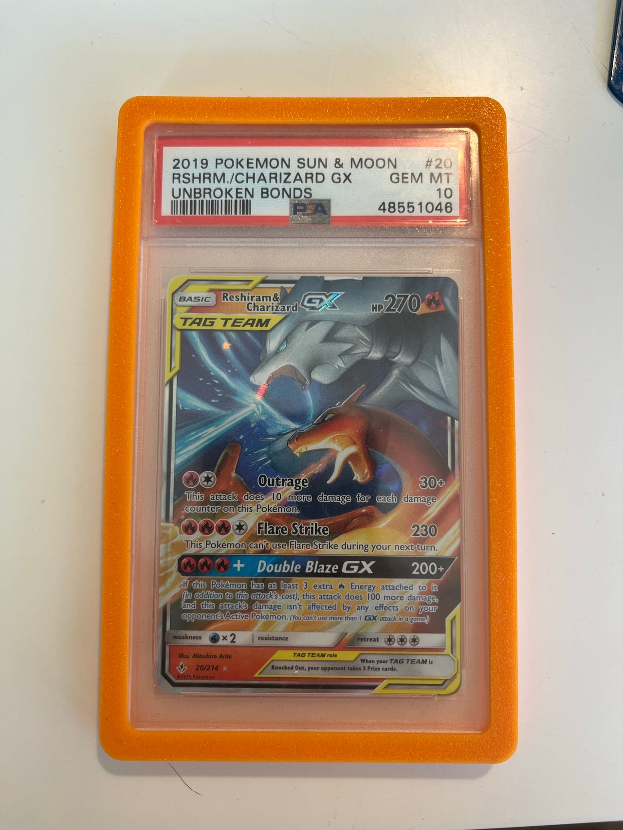 Pokemon PSA 10 Reshiram & Charizard GX TAG TEAM | DBA