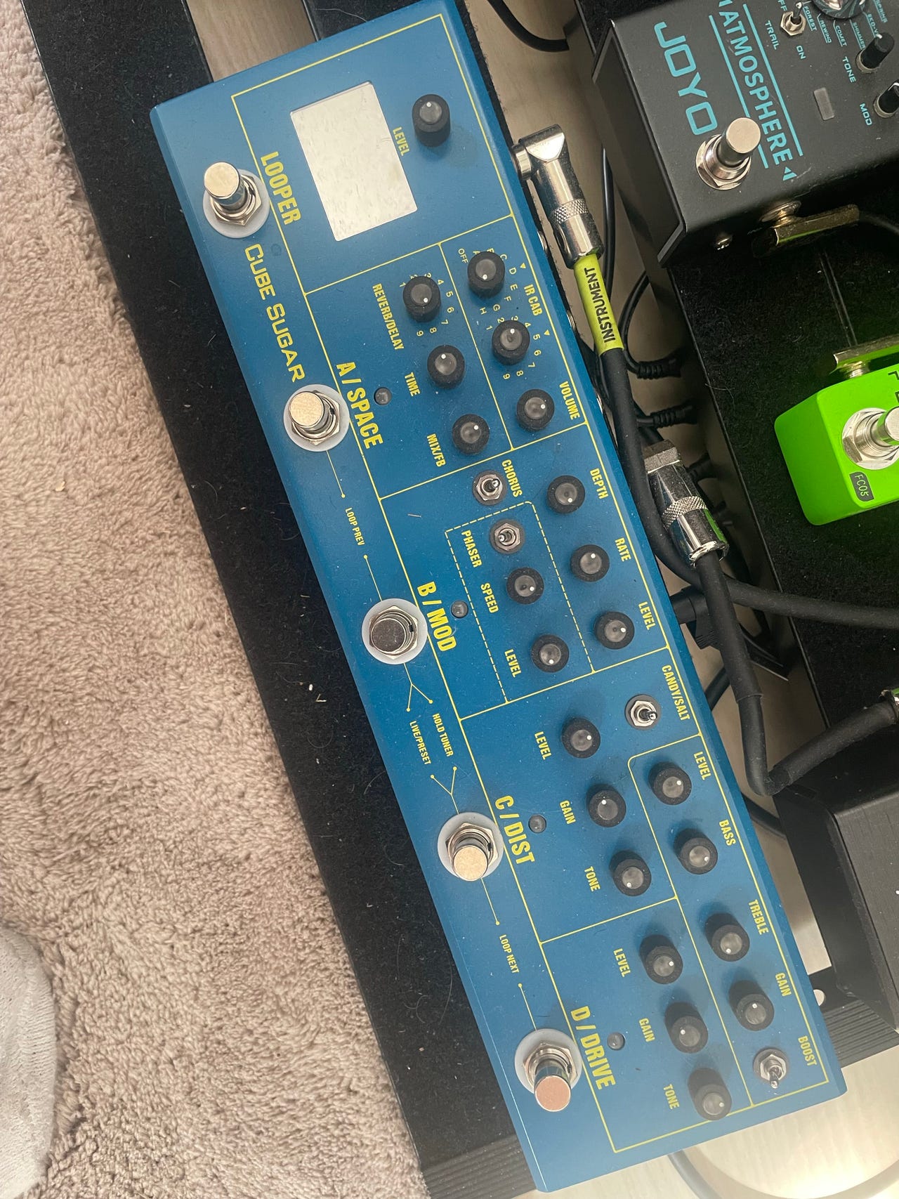 Ammoon Cube Sugar guitar multieffekt pedalboard blå | DBA
