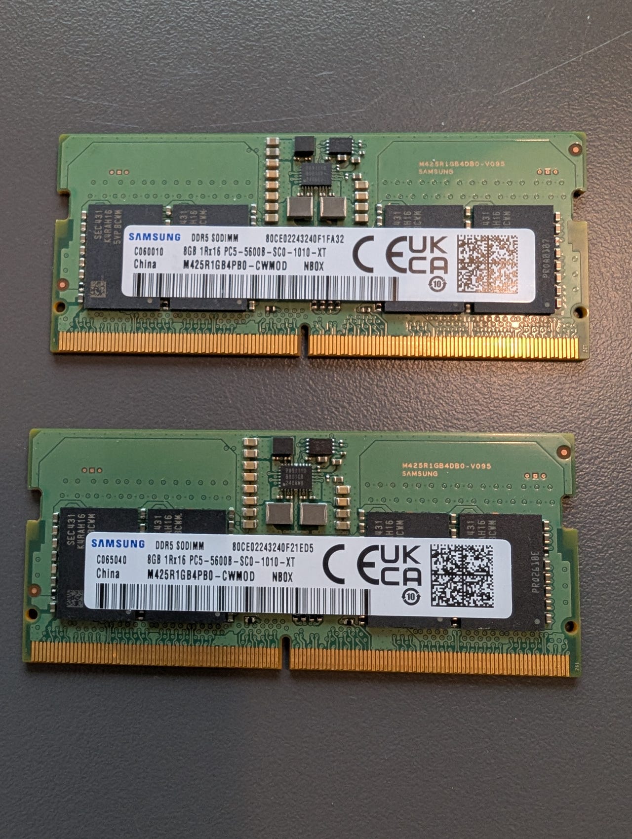 16GB (2x 8gb) Samsung DDR5 5600MHz PC5-44800 CL46 SODIMM ramblokke