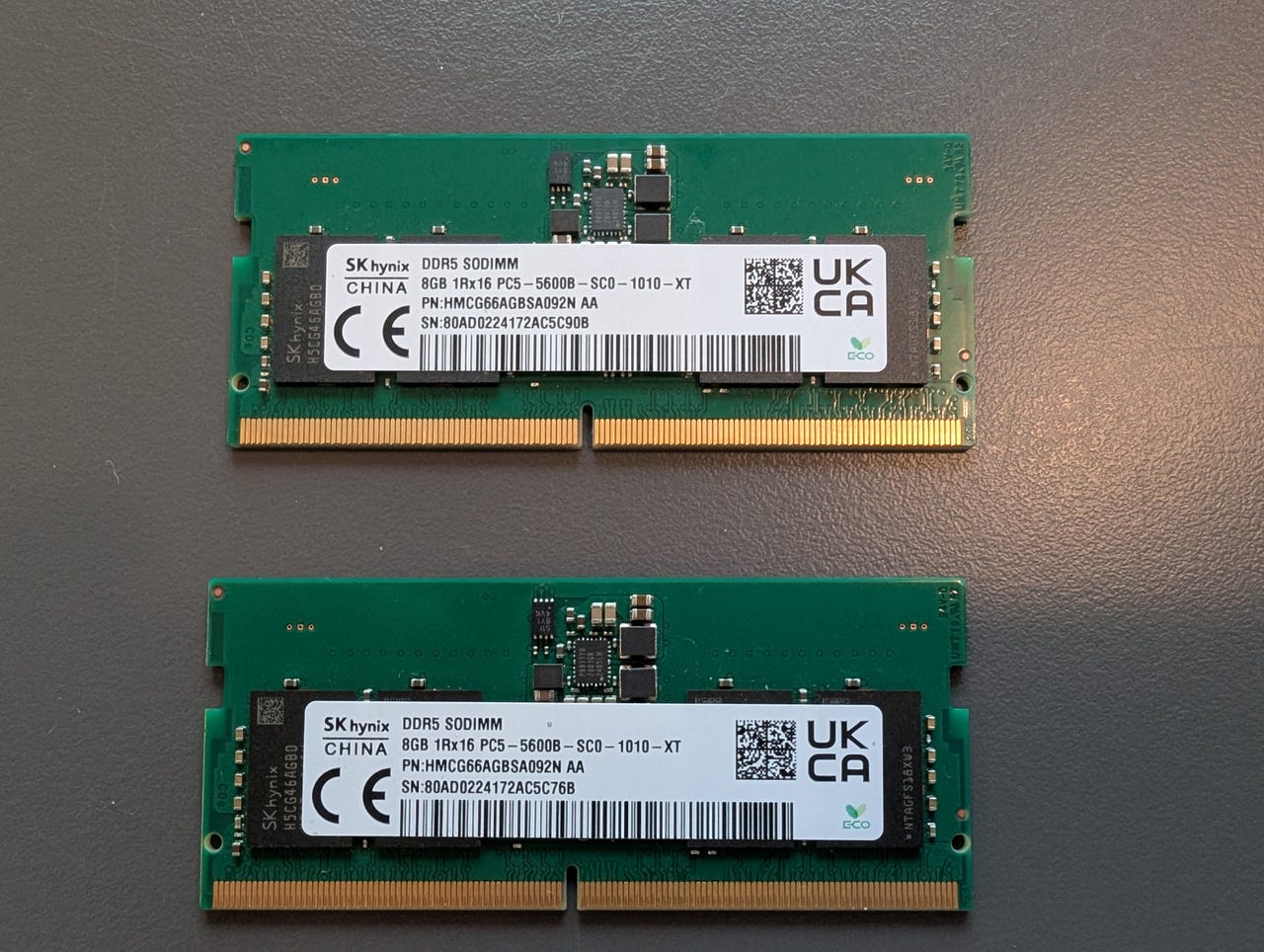 16GB (2x 8gb) SK-Hynix DDR5 5600MHz SODIMM ramblokke | DBA