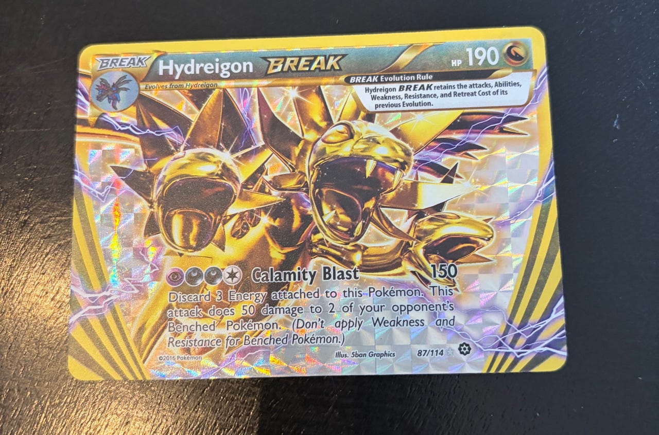 pokemon card hydreigon break - 87/114 Ultra Rare Holo A Near Mint card may have slight edge wear or a scratch or three Pokemon - Hydreigon BREAK -