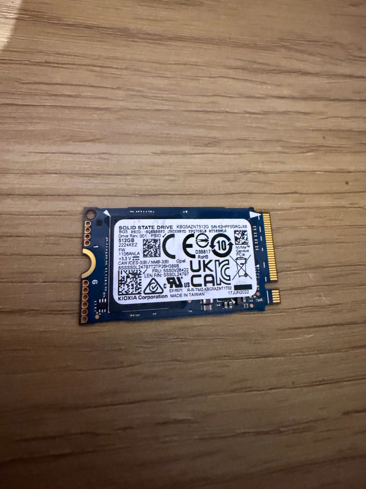 Kioxia XG6 512 GB M.2 NVMe SSD 2242 | DBA