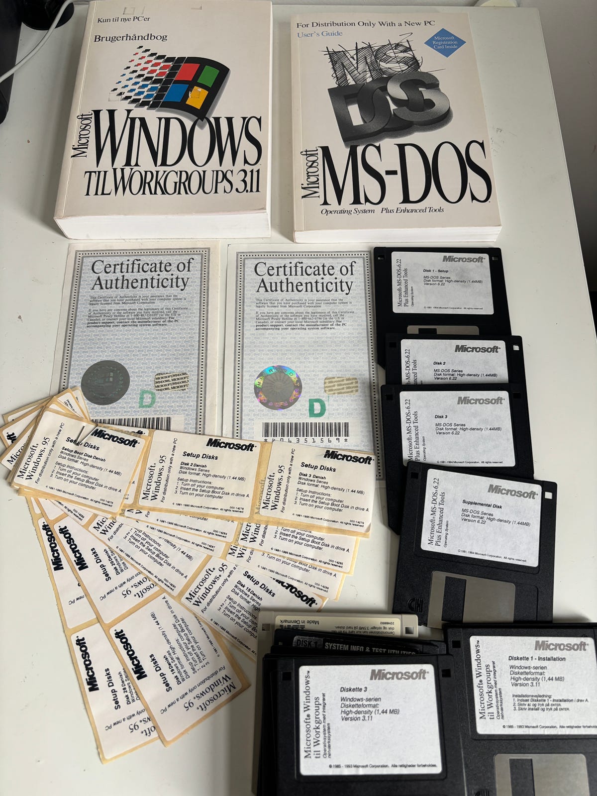 MS DOS 6.22 & Windows 3.11 disketter og manueller | DBA