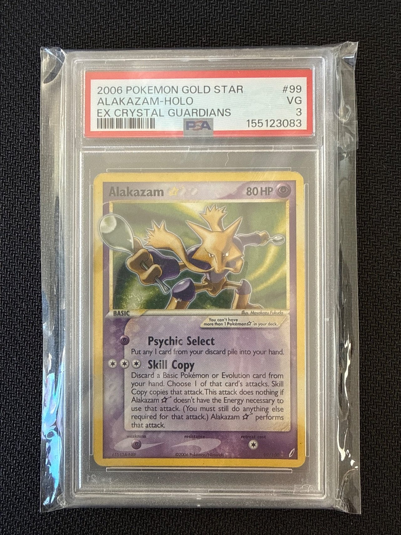 Pokemon kort Alakazam Gold Star PSA 3 EX Crystal Guardians | DBA