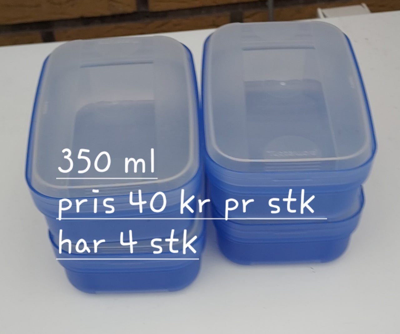 Tupperware madkasse 350 ml blå med låg | DBA
