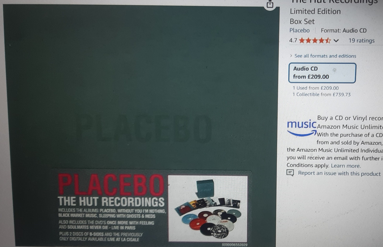 Placebo The Hut Recordings ボックスセット 🔝¡Placebo!¡The Hut Recordings!🔝 Box Set Limitado 8Cds + 2Dvds