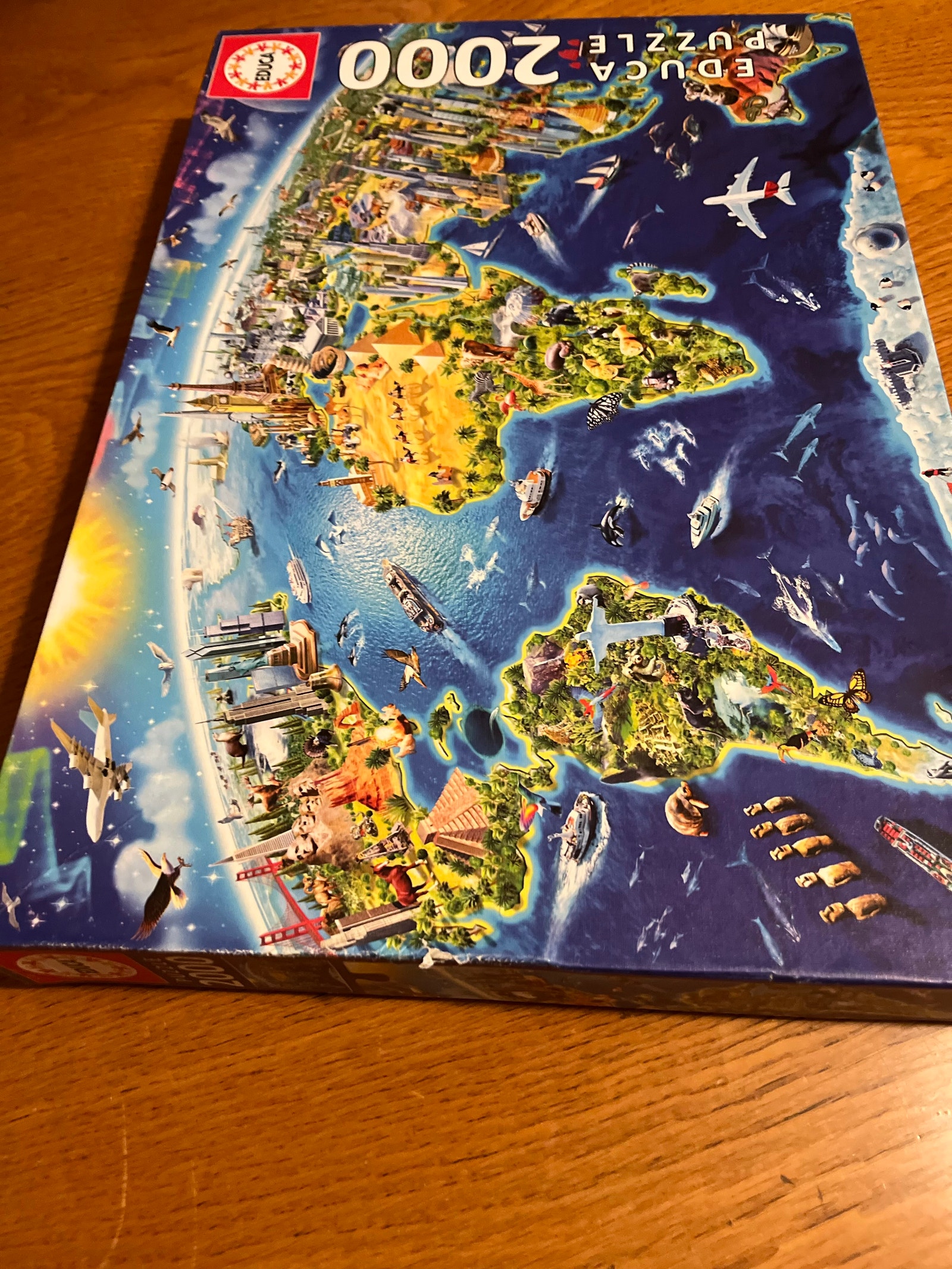 Educa 2000 Piece World Landmarks Globe Puzzle - Premium Quality Jigsaw Puzzle