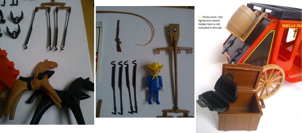PLAYMOBIL vintage western diligence caisse tonneau valise set 3245 V2 de 1984
