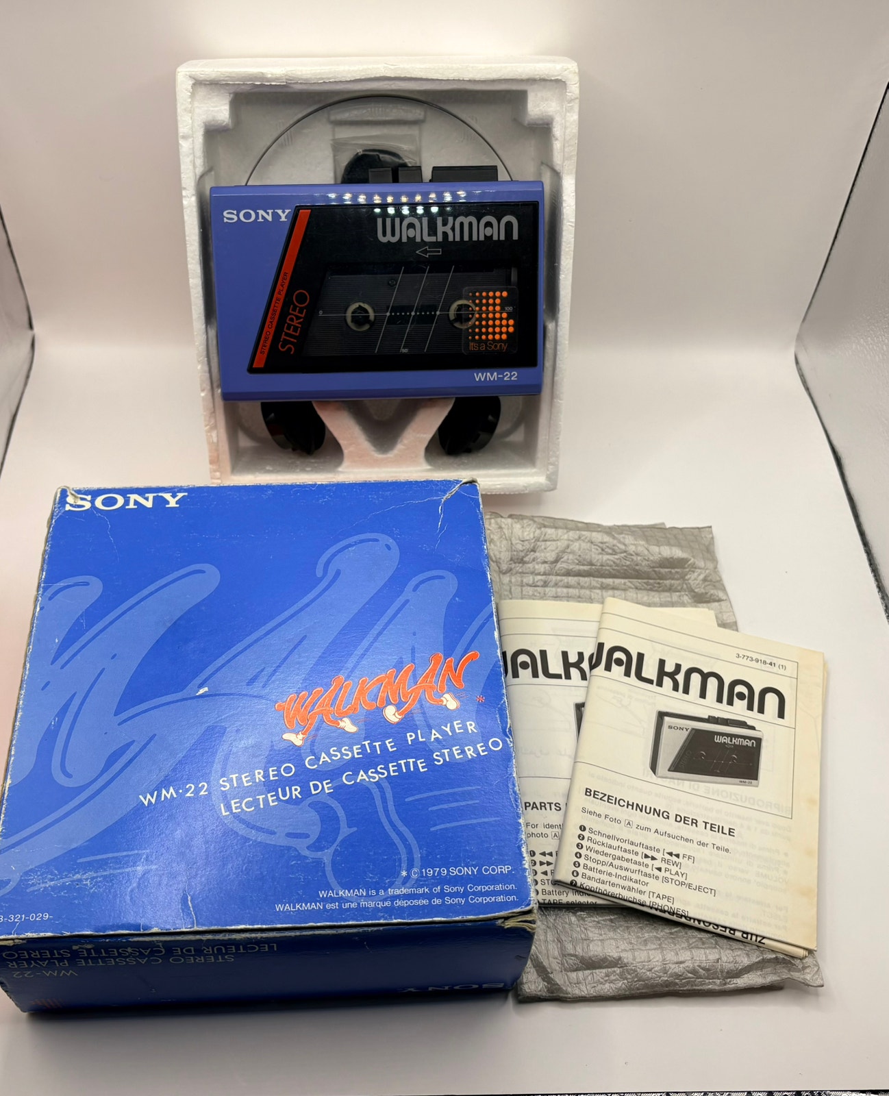 Sony Walkman WM-22 (Ny-serviceret) Super stand Retro Blå