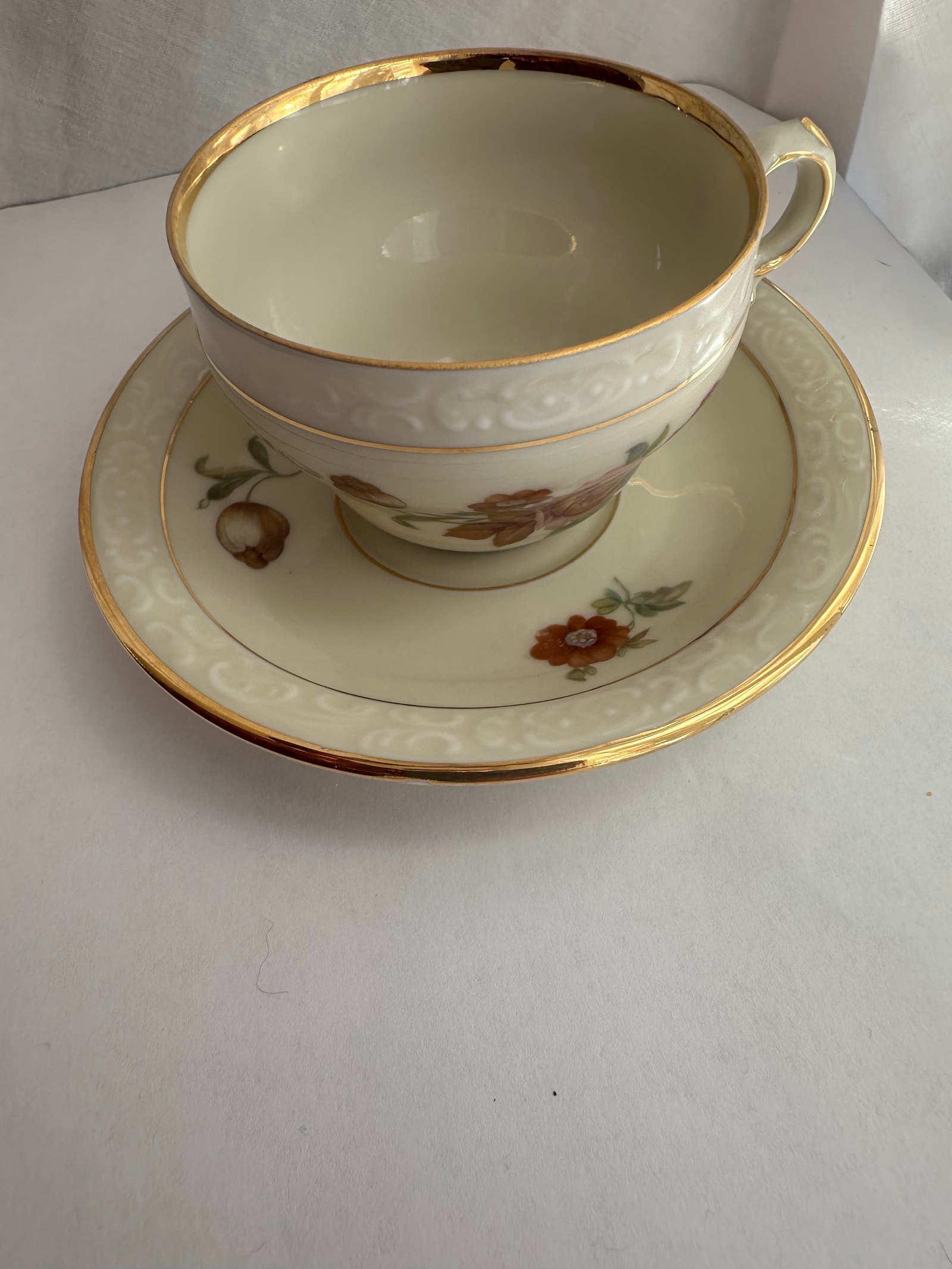 Moccakop, KPM (Kjøbenhavns Porcellains Maleri) – Creme & Guld | DBA