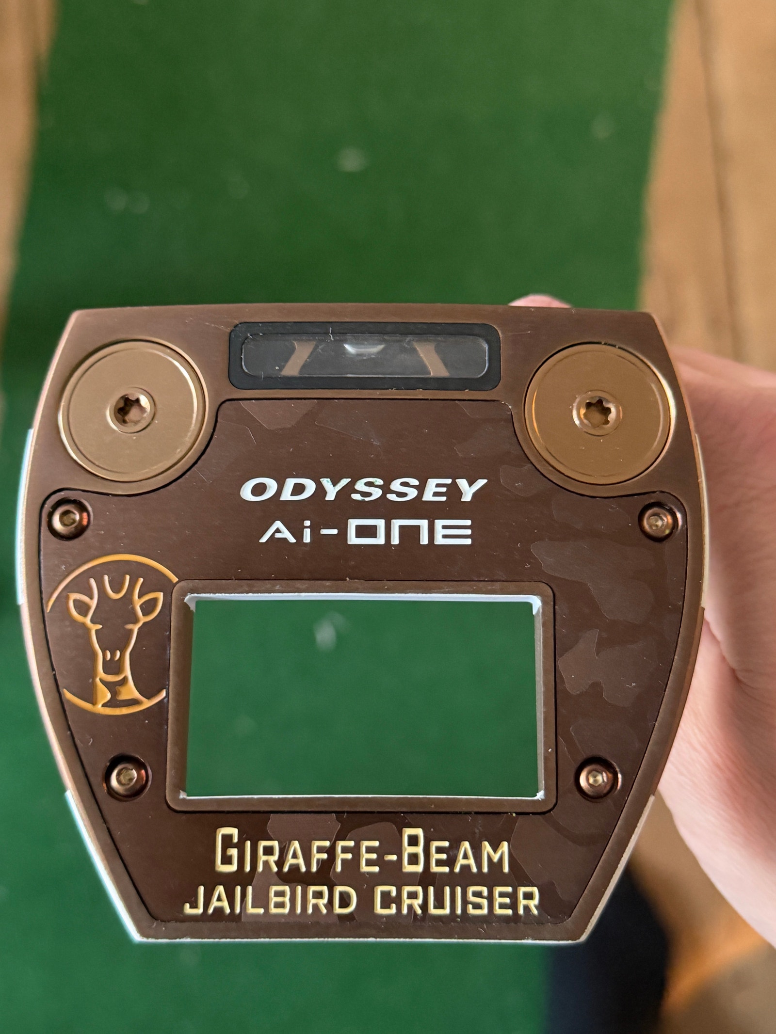 Odyssey Ai-One Jailbird Cruiser Giraffe-Beam putter brun/hvid | DBA