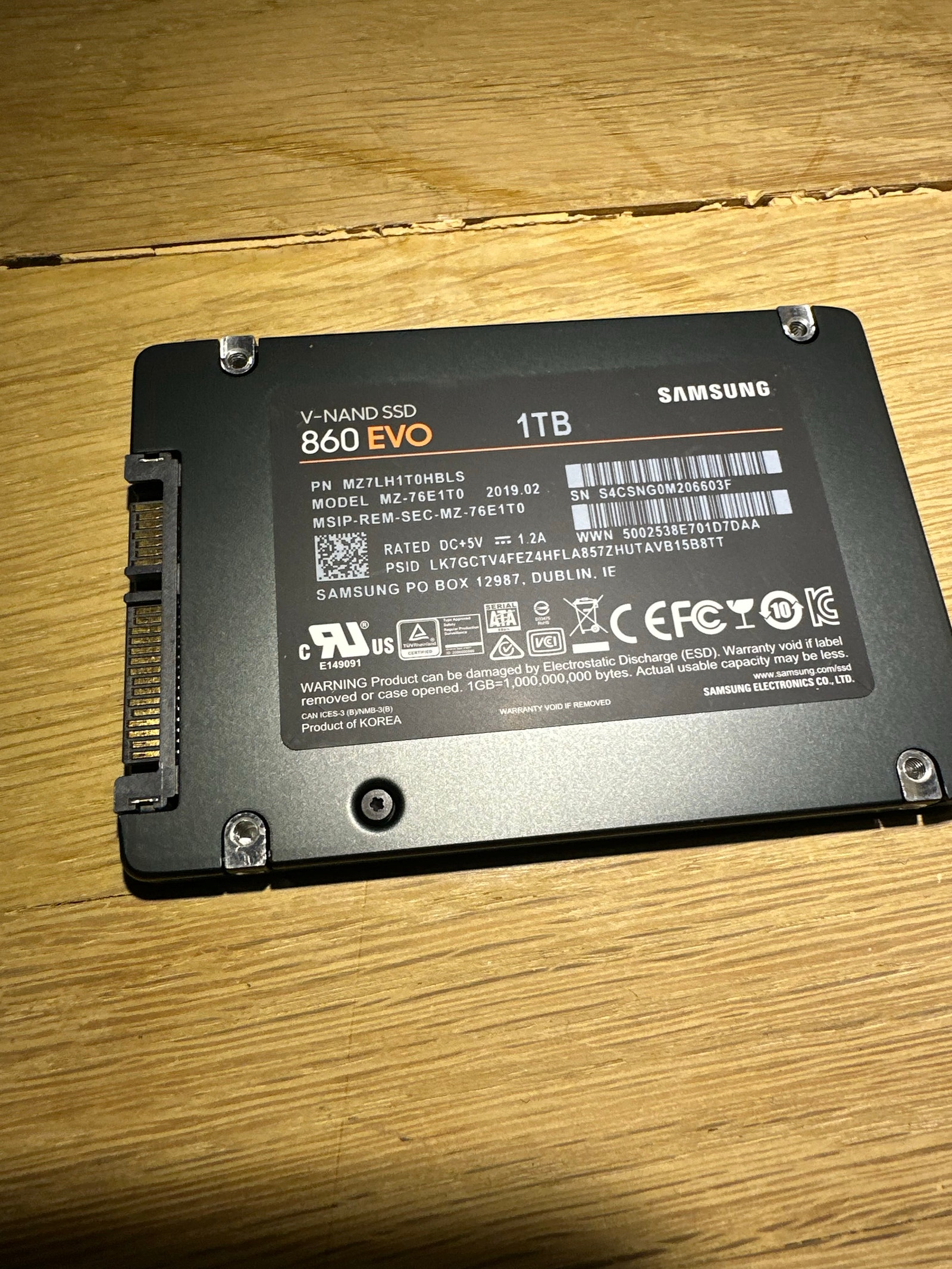 Samsung 860 EVO SSD 1TB 2,5