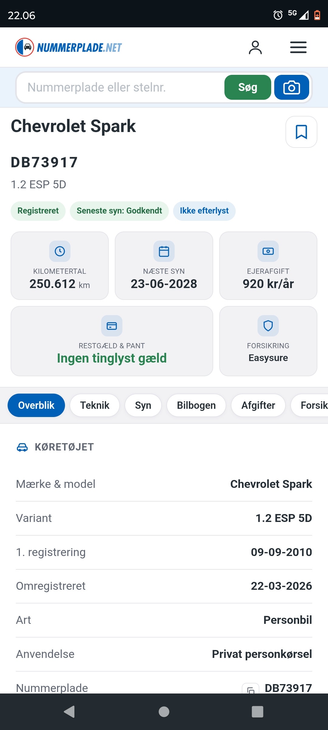 Chevrolet Spark til salg hos Nabilli