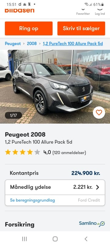 Peugeot 2008 til salg hos Nabilli