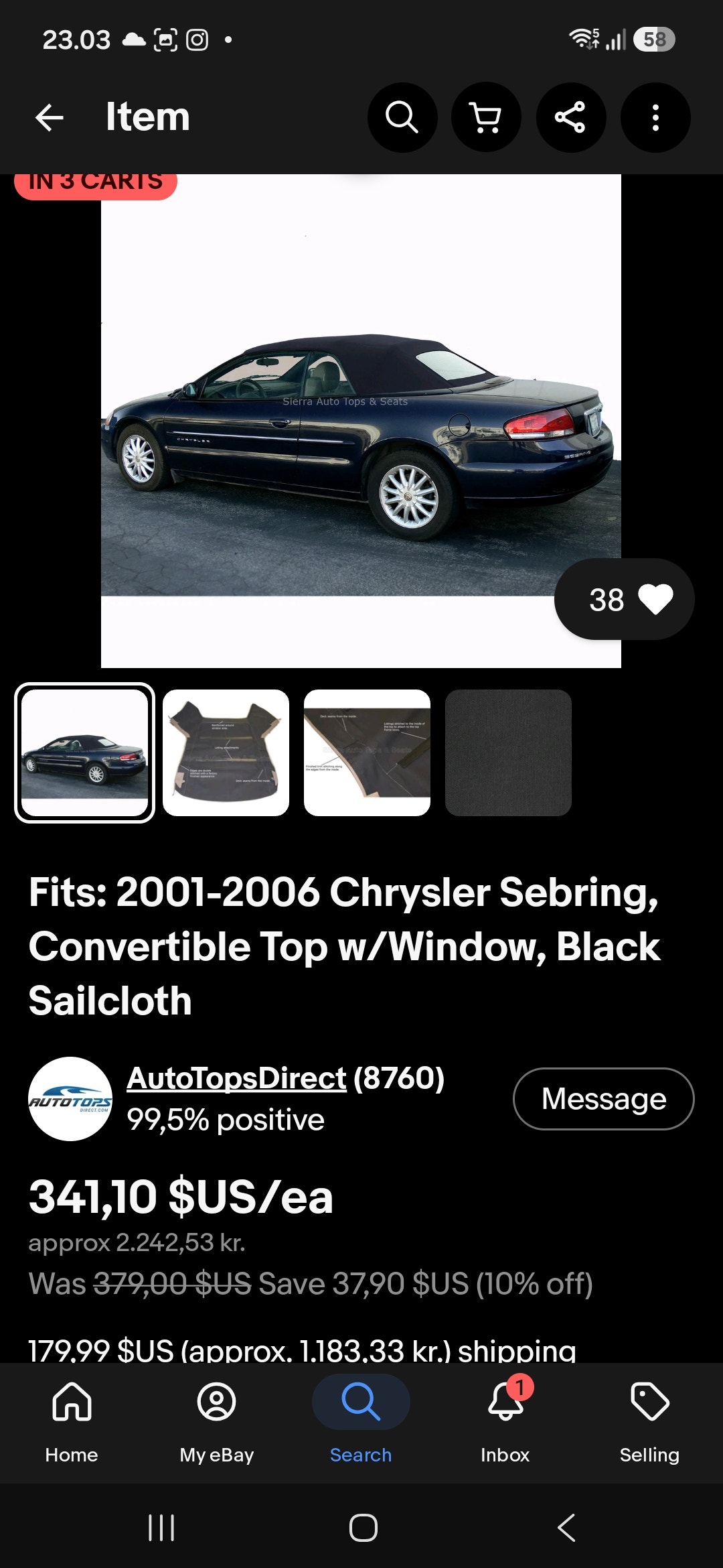 Chrysler Sebring til salg hos Nabilli