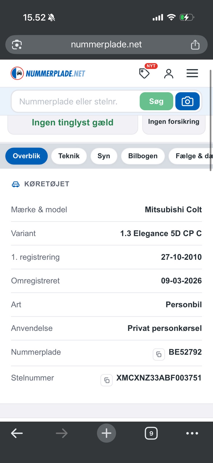 Mitsubishi Colt til salg hos Nabilli