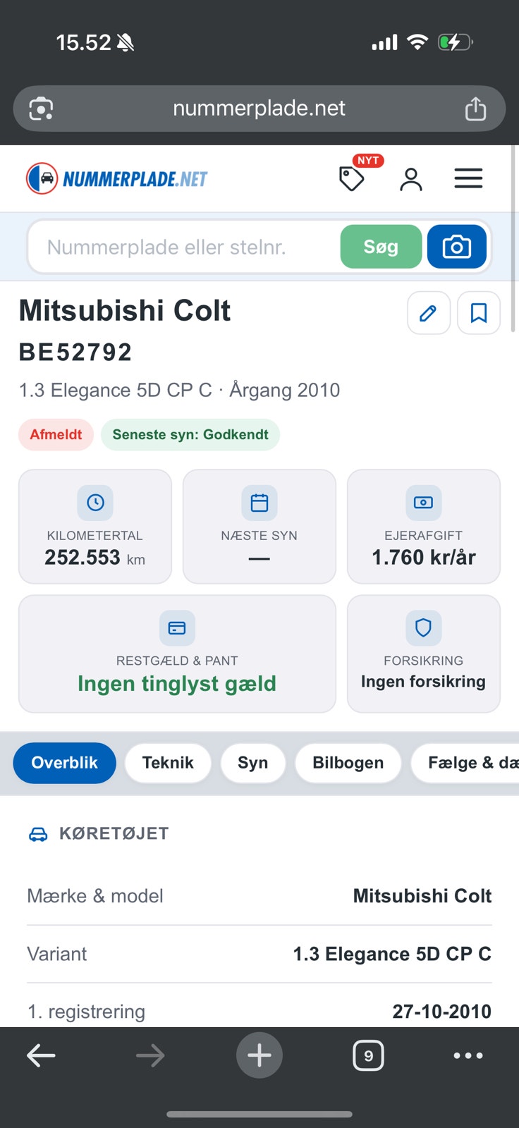 Mitsubishi Colt til salg hos Nabilli