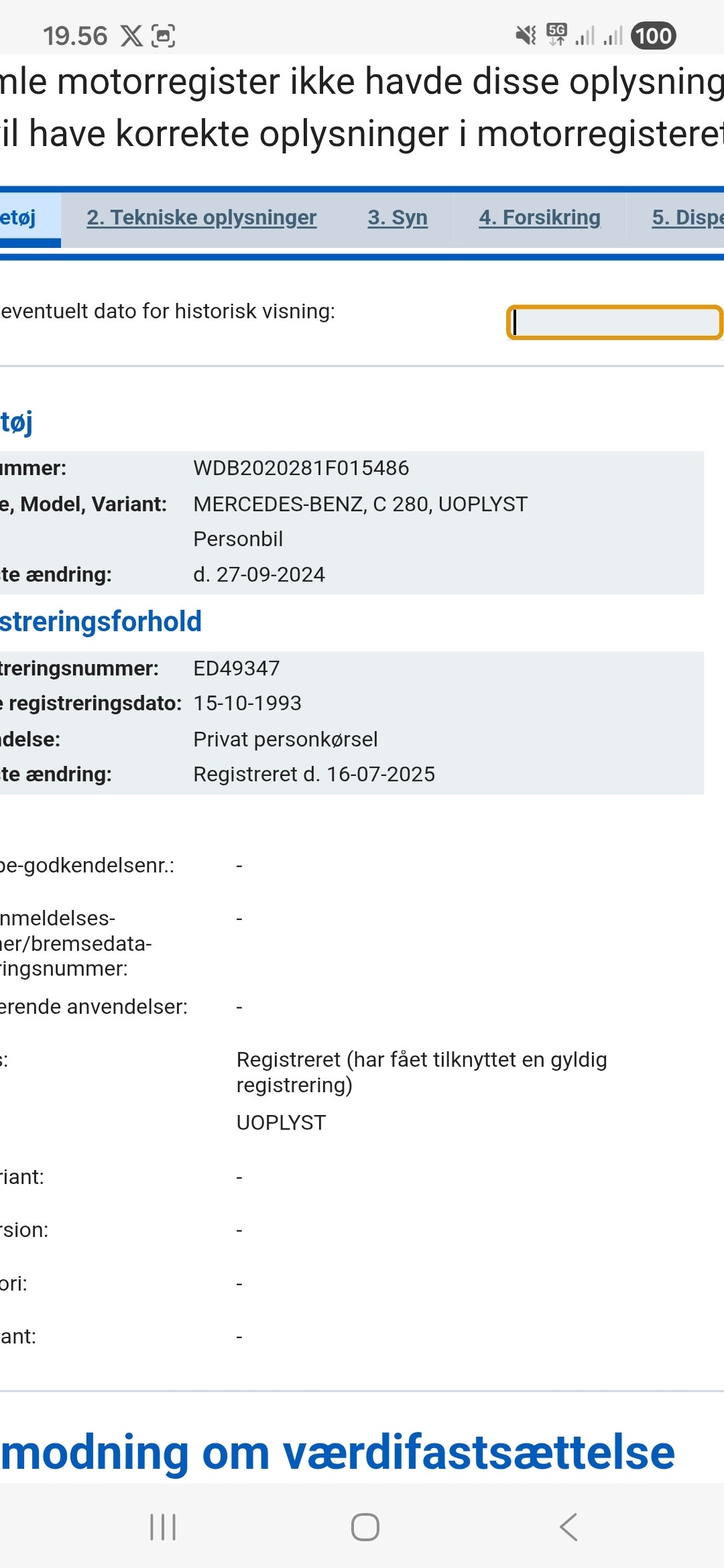 Mercedes C280 til salg hos Nabilli