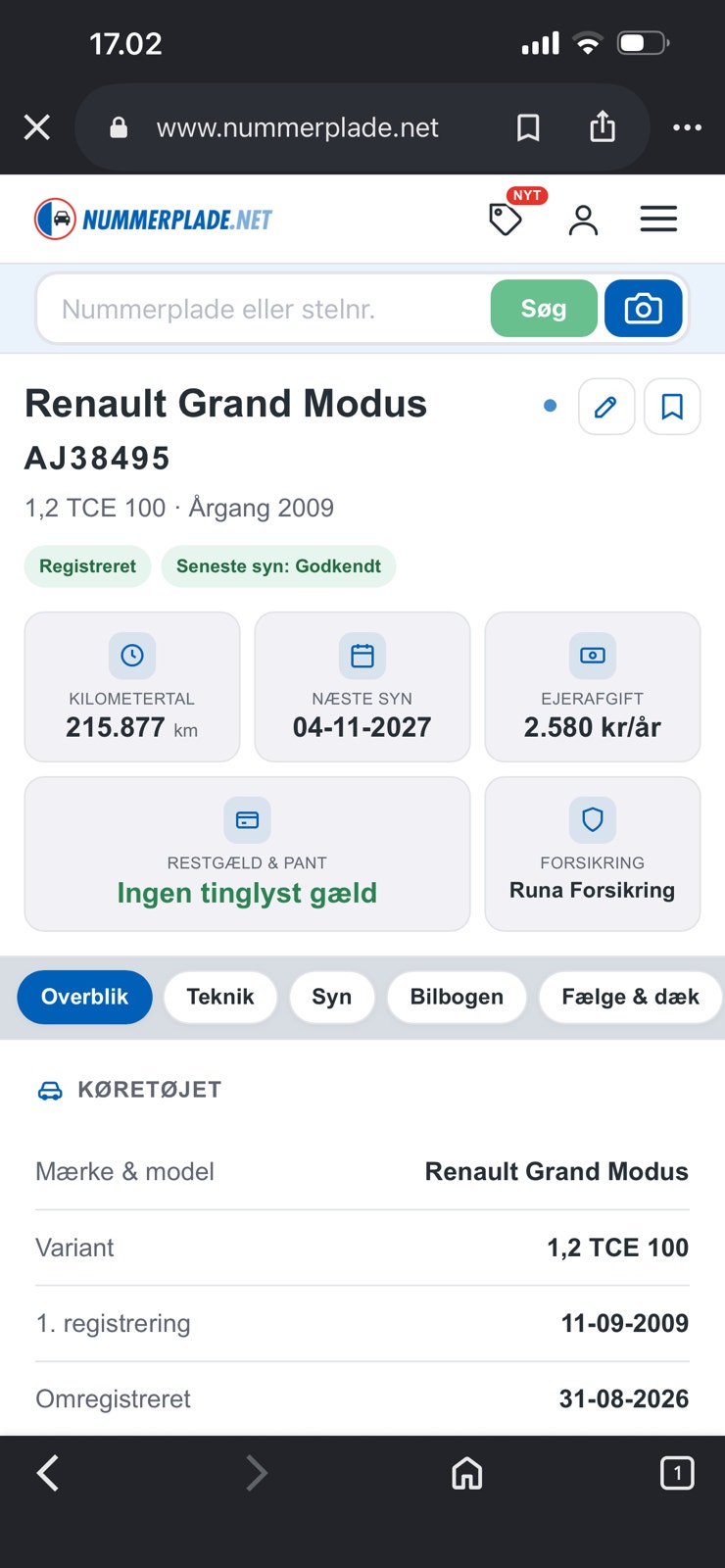Renault Grand Modus til salg hos Nabilli
