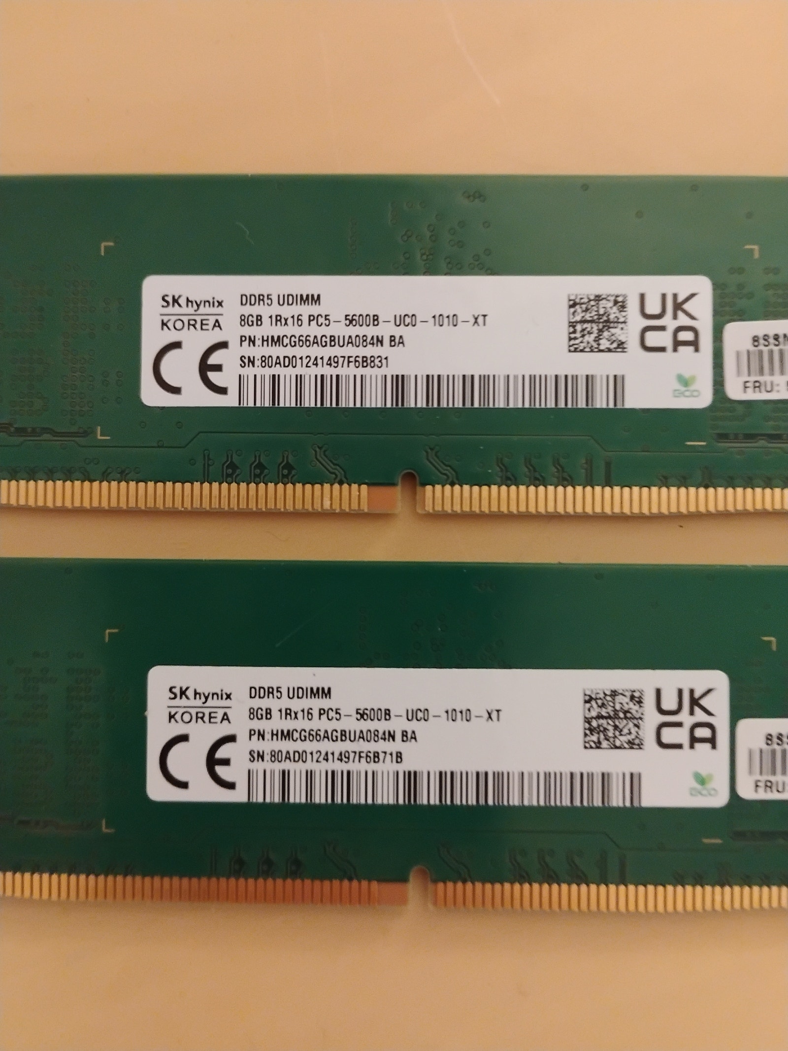 SK hynix DDR5 UDIMM 2x8GB (HMCG48MEBRA123N) | DBA