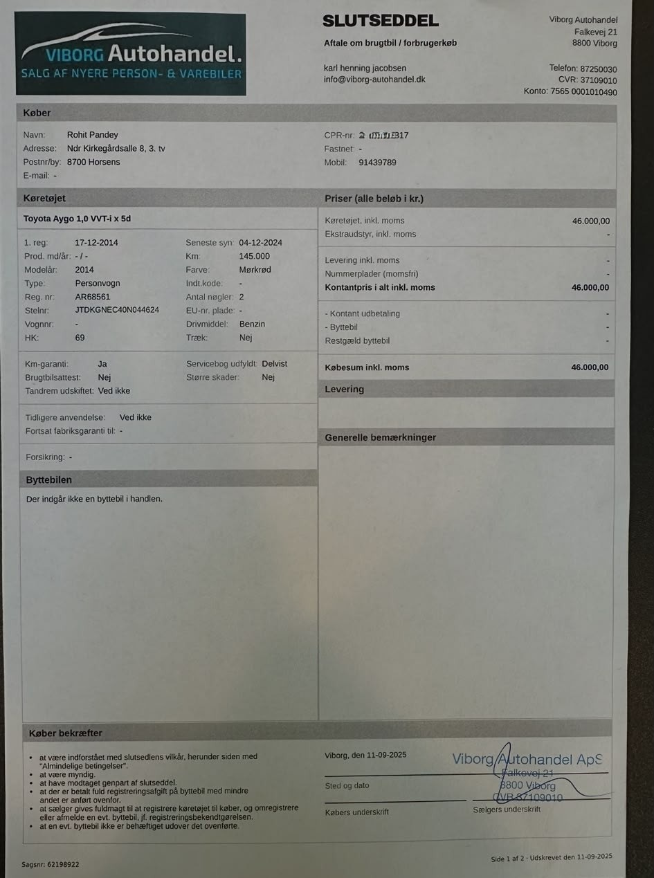 Toyota Aygo til salg hos Nabilli