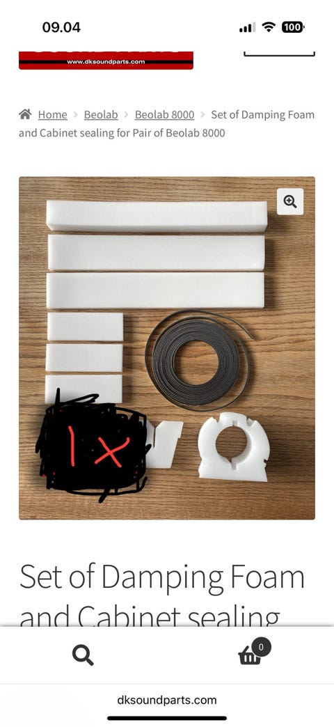 Beolab 8000 reparation skum  			