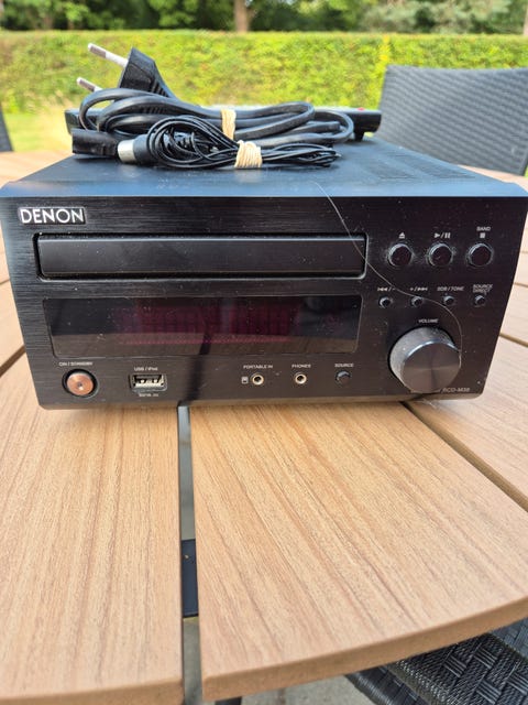 Denon rcd-m38 stereoanlæg – inkl. fjernbetjening, uden højttalere  			