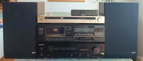 Classic sony hifi with teac cassette deck &amp; b&amp;w speakers  			