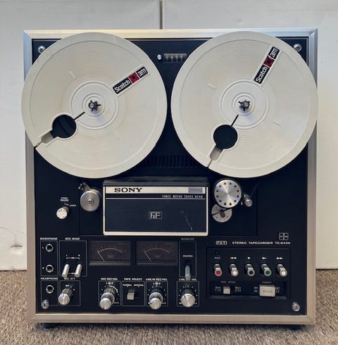 Vintage reel to reel spolebåndoptager  			